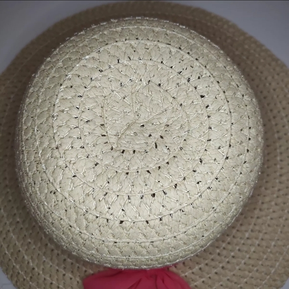 Women's Summer Straw Sun Hat 13.5" Travel Beach UV Protection Wide Brim Bow - Picture 6 of 9